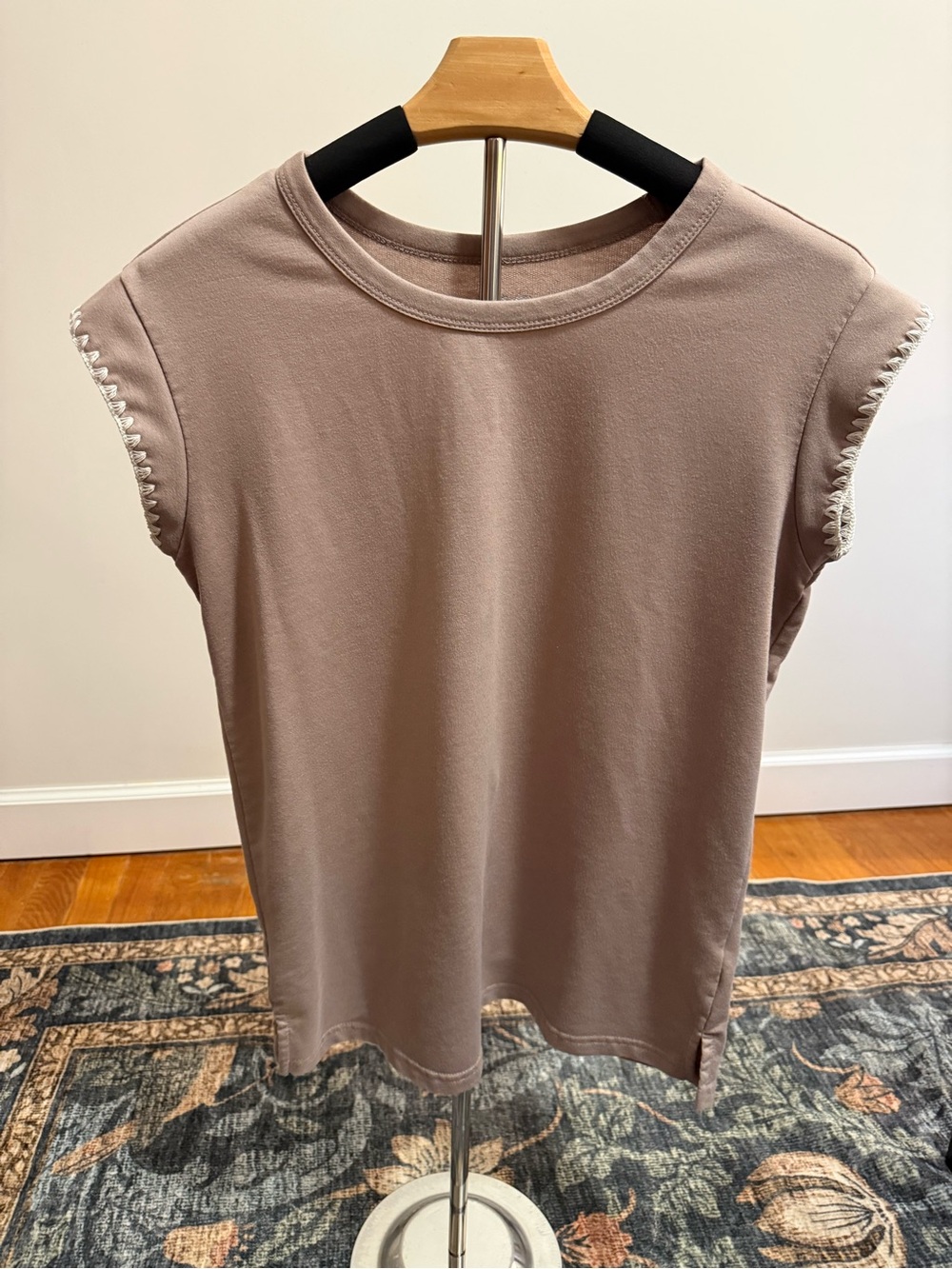 Maurices Short Sleeve Crewneck Top - Mauve Taupe